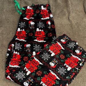 Peanuts Black and Red Snoopy Pajama Pants